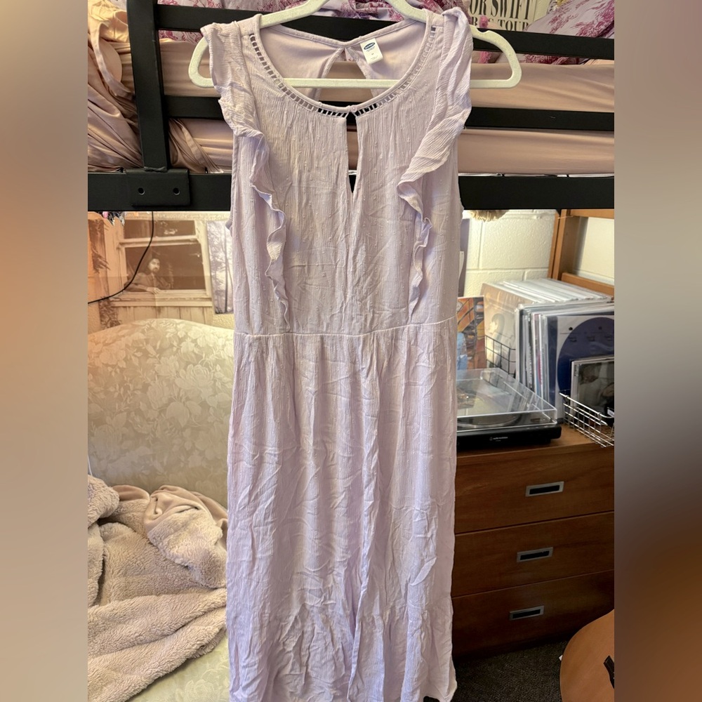 NWT Old Navy Lavender Ruffle Sleeveless Midi Dress